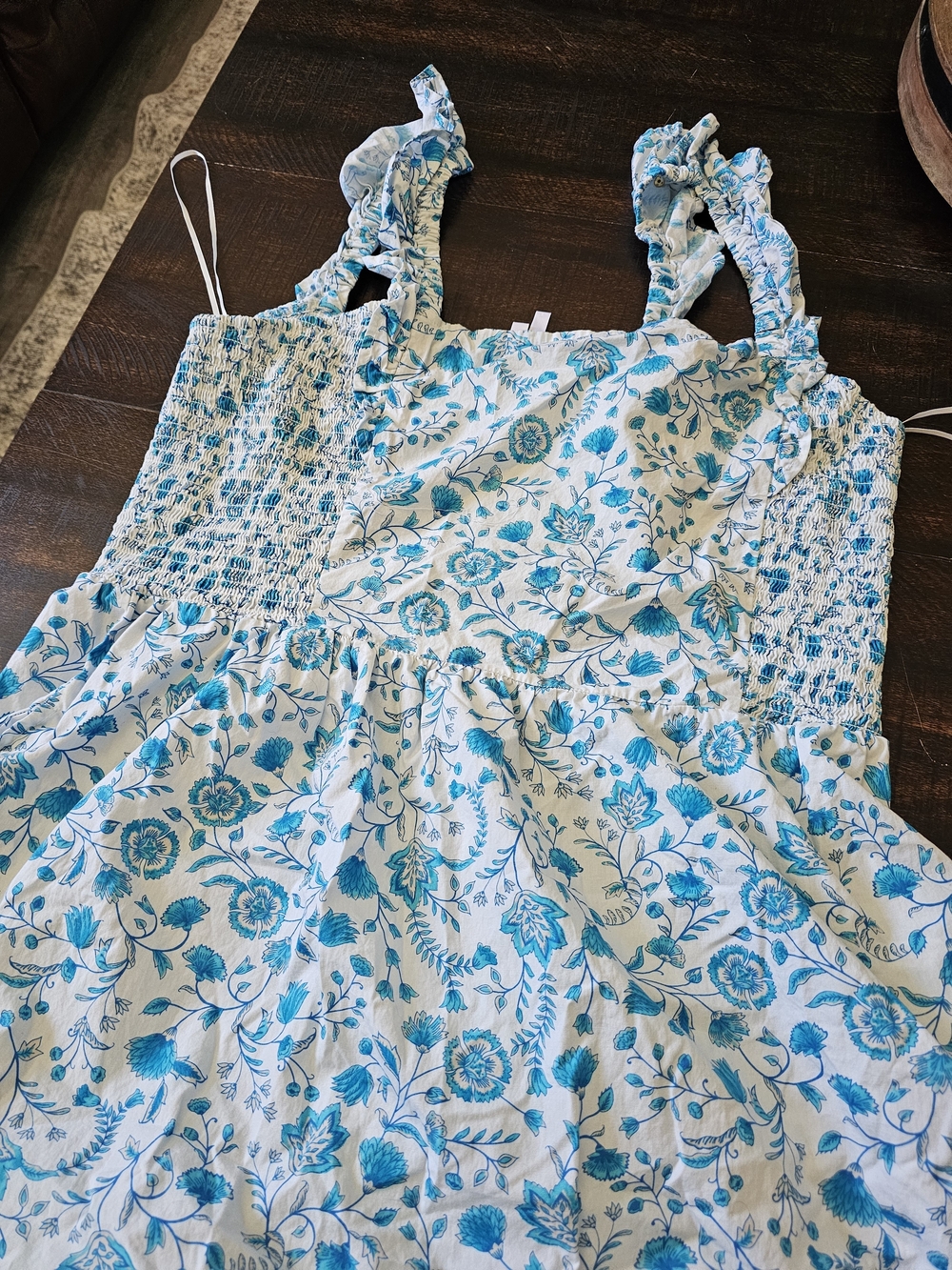 Draper James Blue Floral Asymmetrical Dress